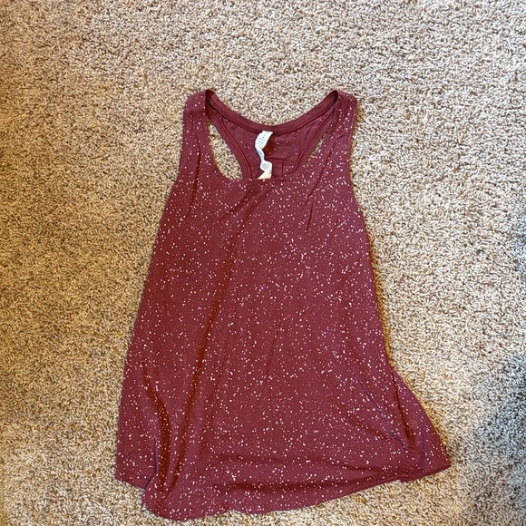 lululemon athletica Tops - Lululemon Athletica Maroon Speckled  Love Pleated Tank Top